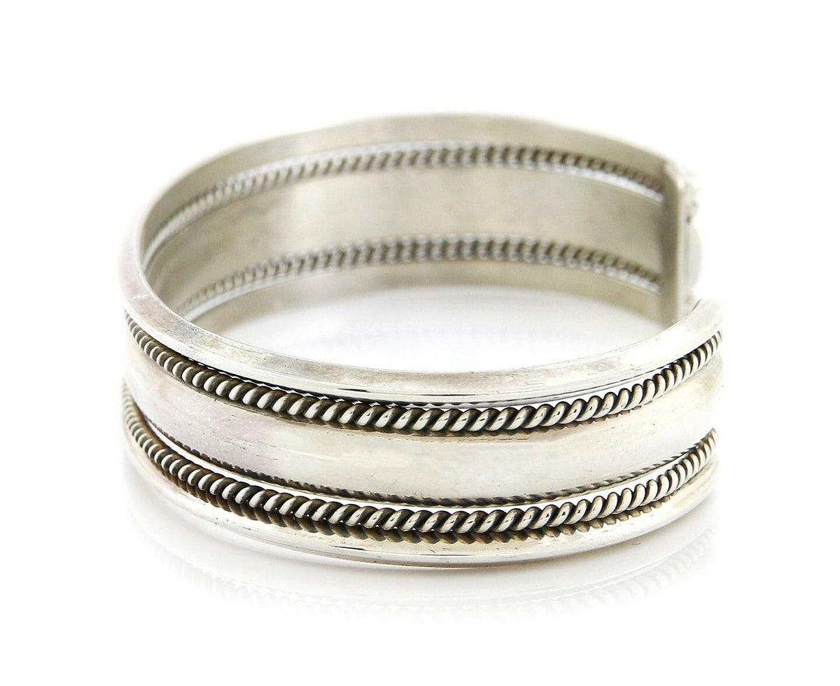 VTG Signed Navajo Indian Artist TAHE .925 Silver Cuff Bracelet