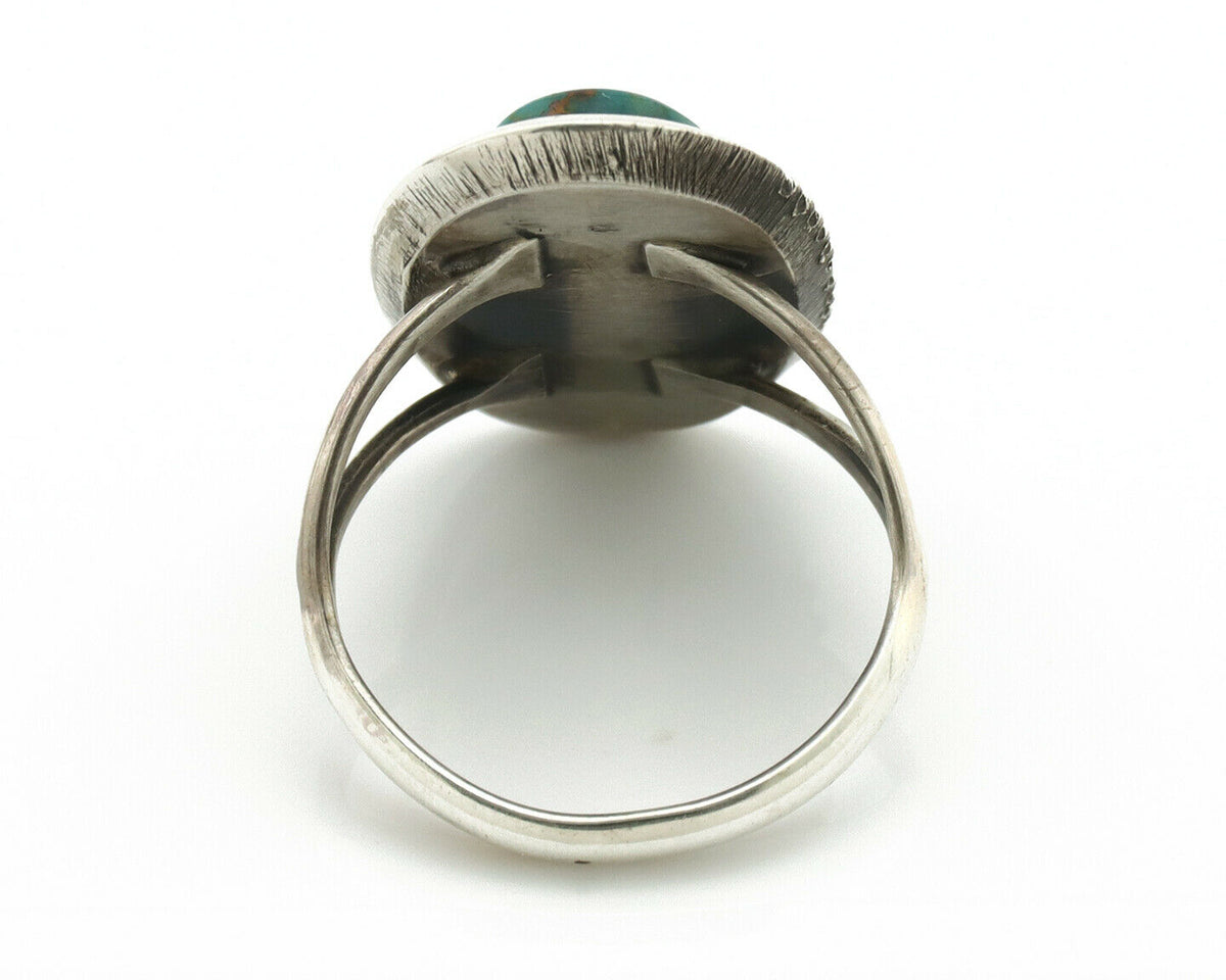 Navajo Ring .925 Silver Blue Turquoise Native American Artist Handmade C.80's