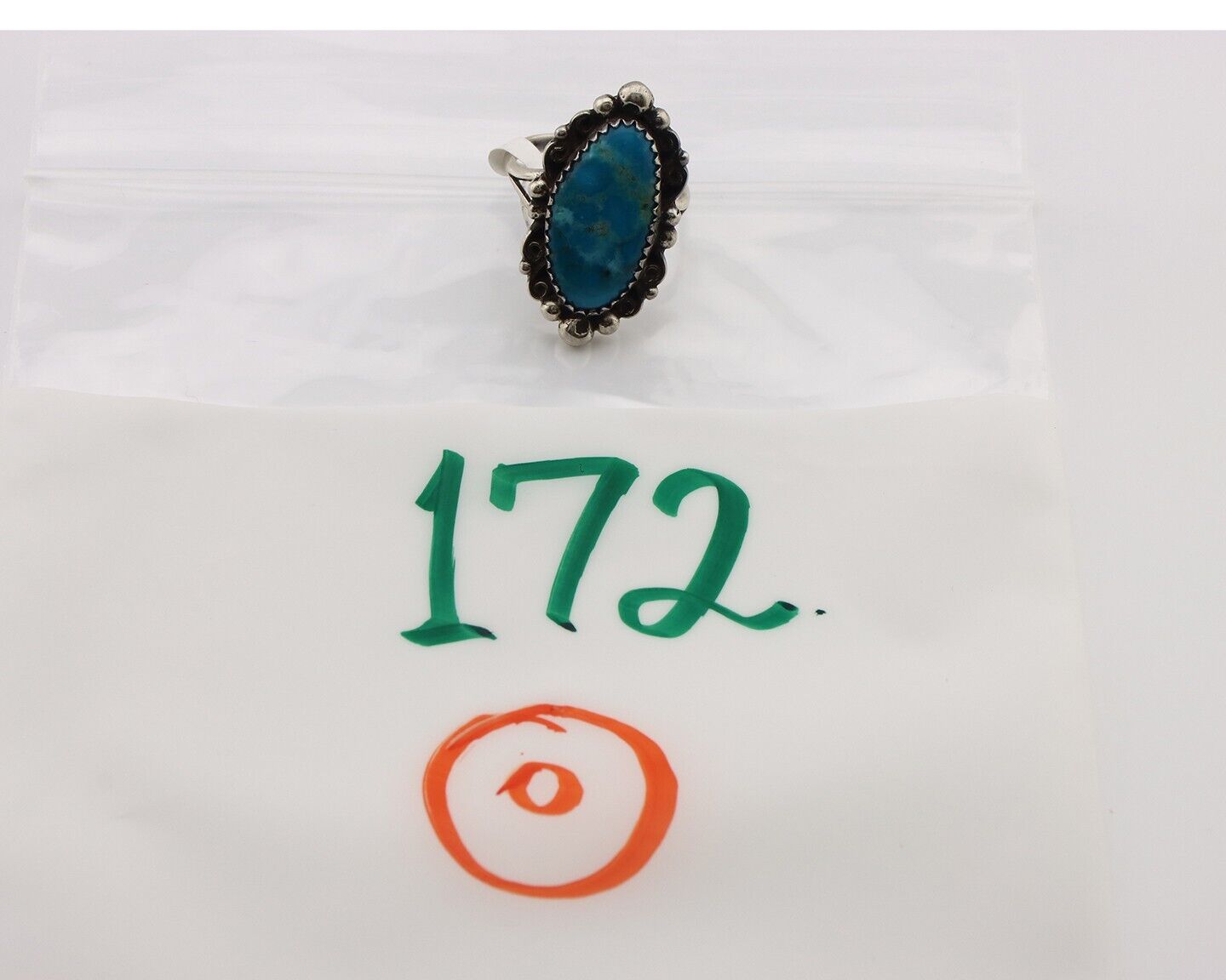 Navajo Ring 925 Silver Blue Gem Turquoise Artist Signed Billy Eagle C.80's
