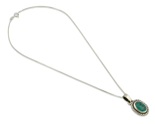 Navajo Pendant .925 Silver Aqua Turquoise Native American C.80's