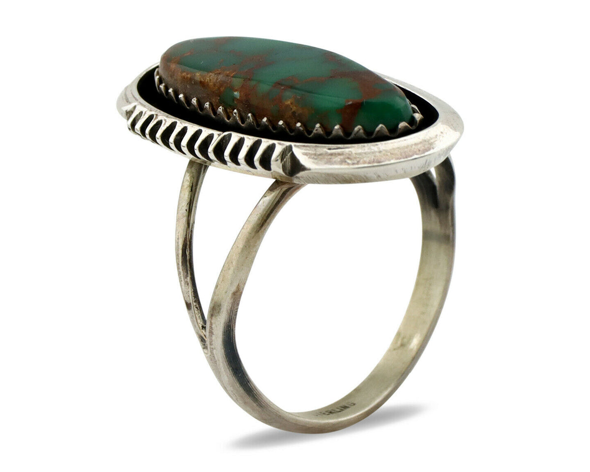 Navajo Ring .925 Silver Turquoise Mountain Native American C.80's