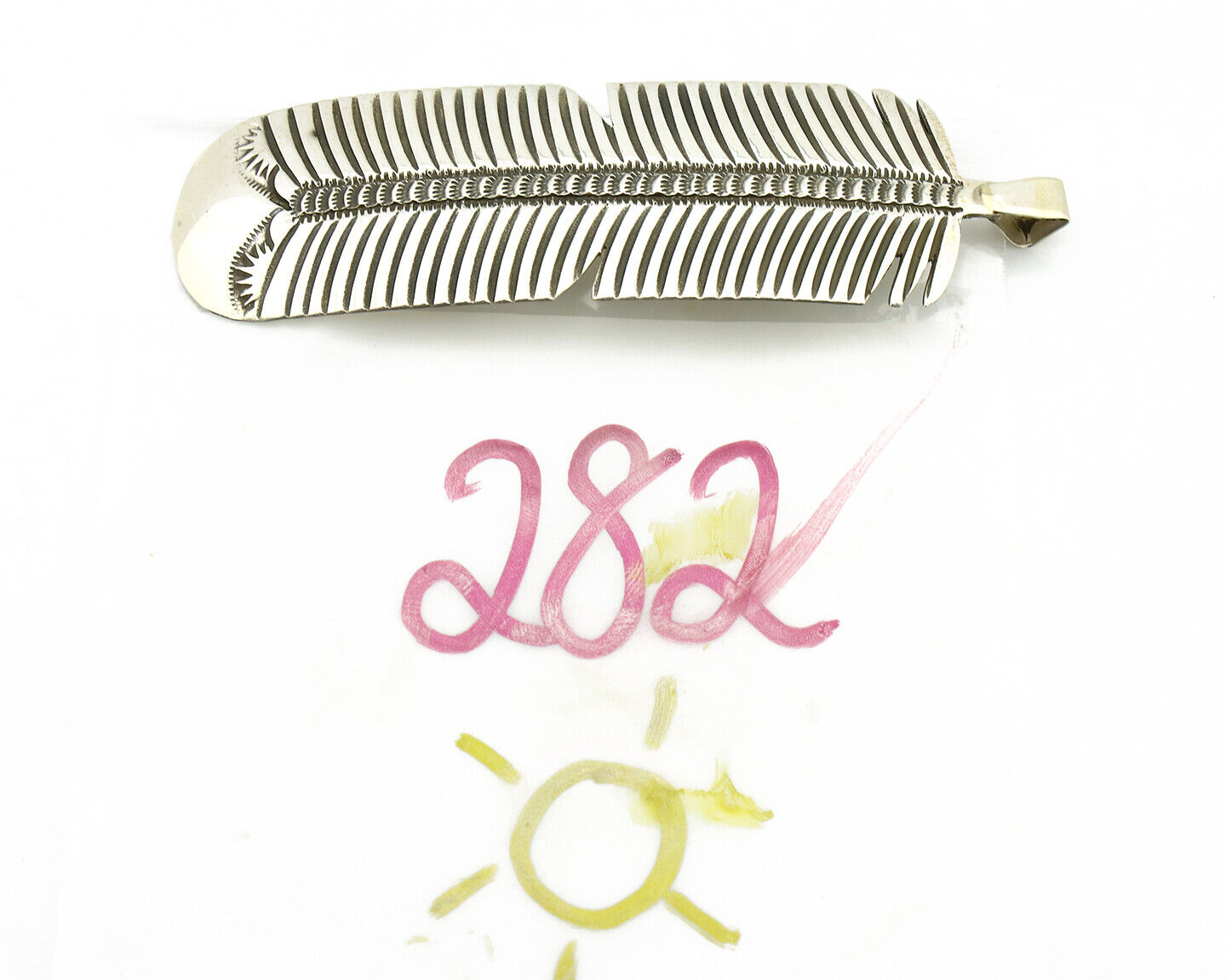Navajo Hair Clip Barrette 925 Silver Hand Stamped Native Artist Signed BD C.80's