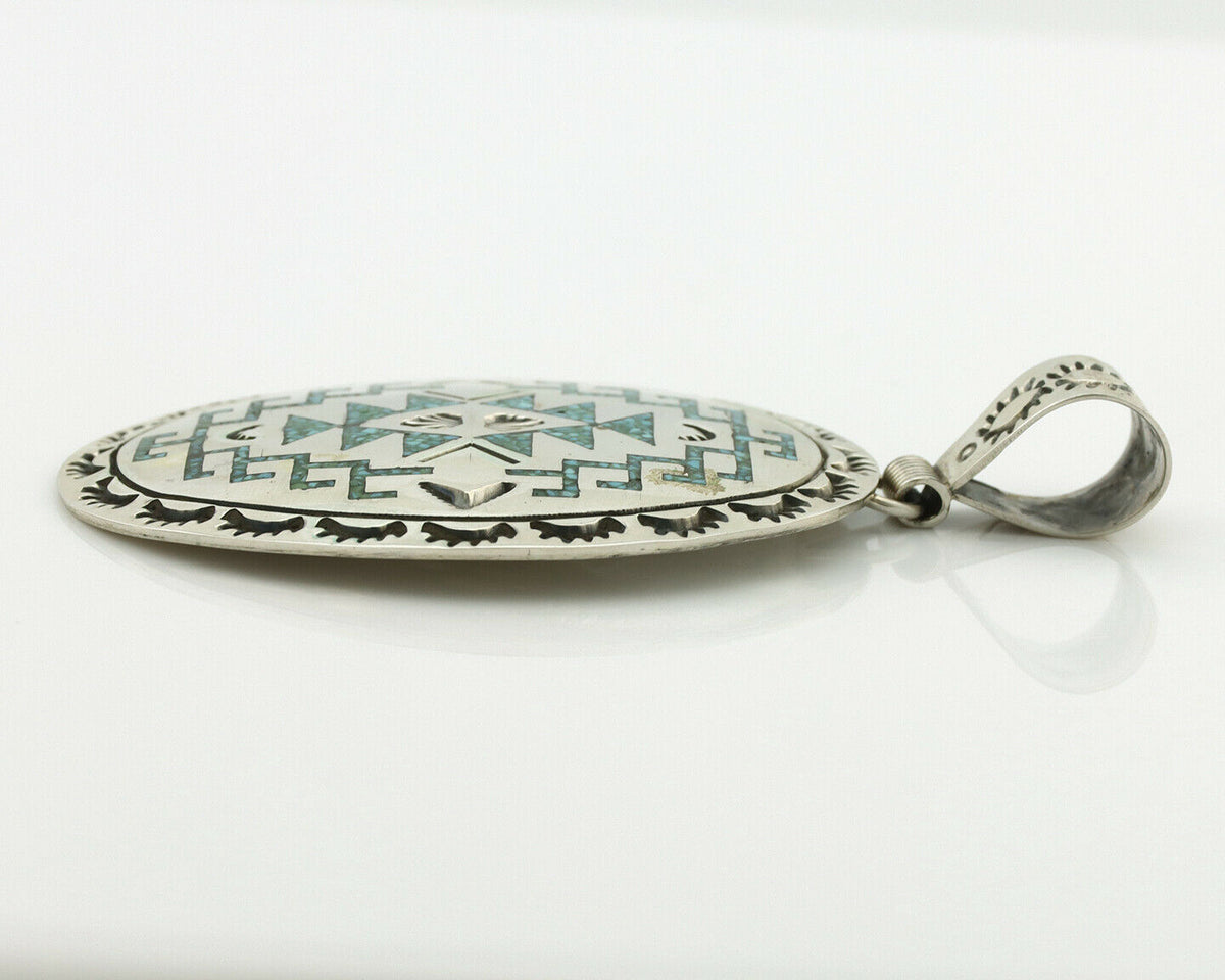 Navajo Necklace .925 Silver Kingman Turquoise Stanley Bain C.80's