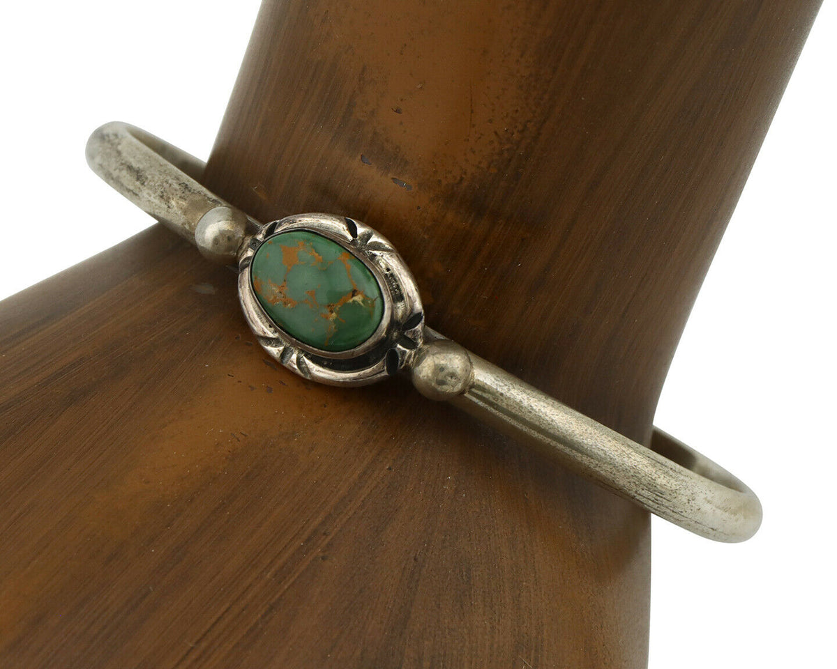 Navajo Bracelet .925 Silver Royston Turquoise Native American Artist C.90's
