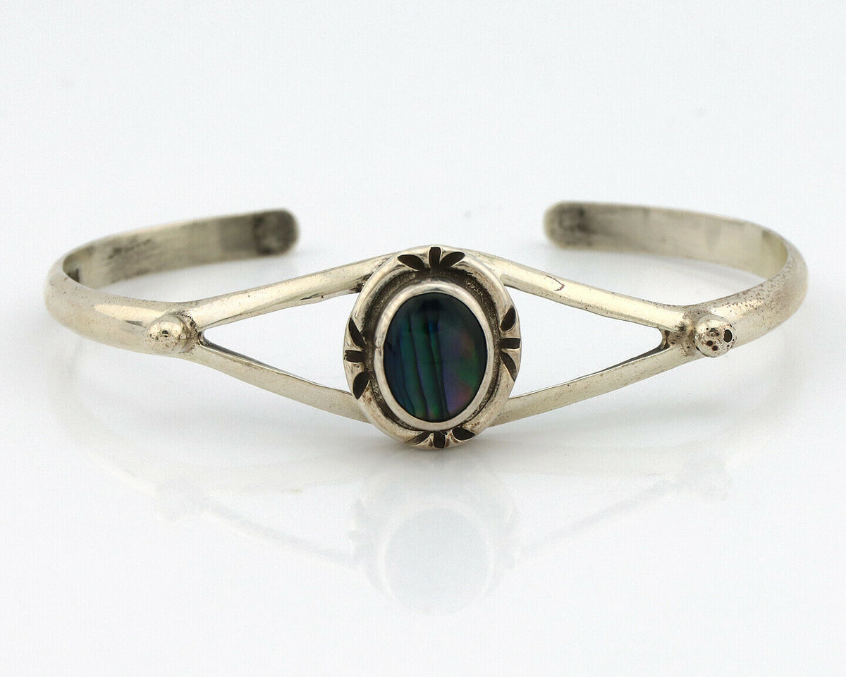 Navajo Bracelet .925 Silver Abalone Native American Artist C.90's