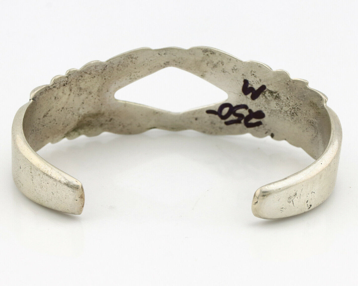 Navajo Sand Cast Bracelet .925 Silver Native American Artist Circa 1980's