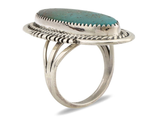 Navajo Ring 925 Silver Blue Turquoise Native Artist Signed Begay C.80s