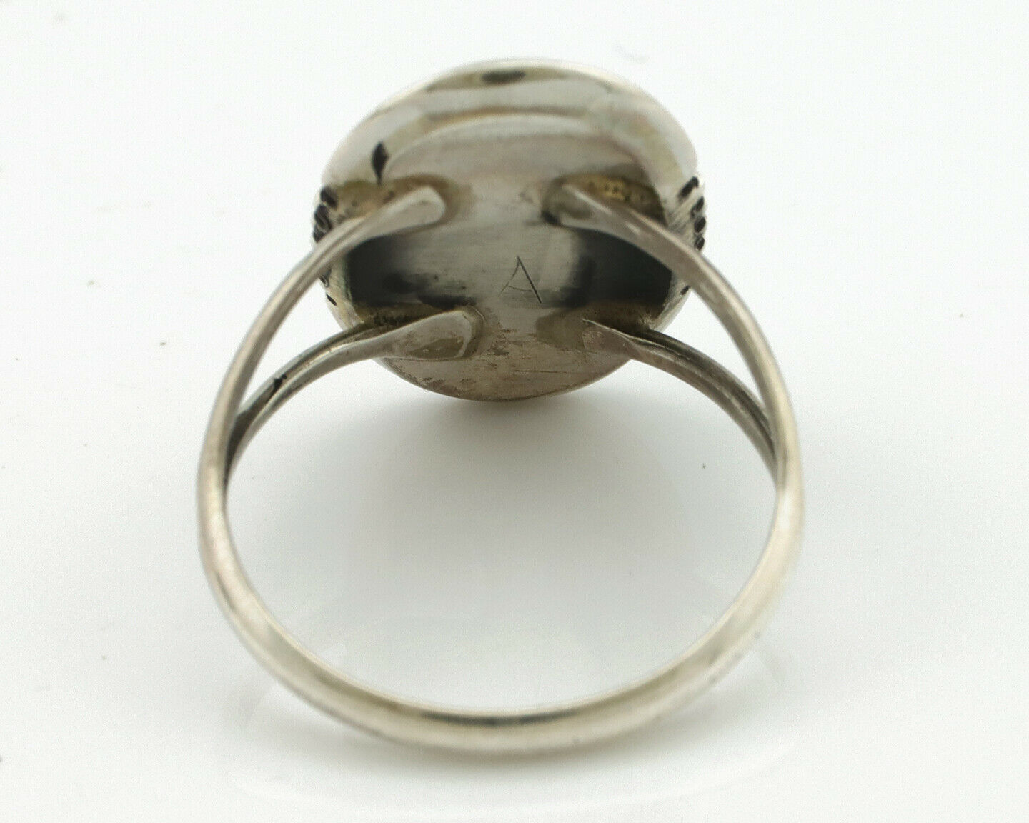 Navajo Ring .925 Silver Green Turquoise Native American Artist Handmade C.80's