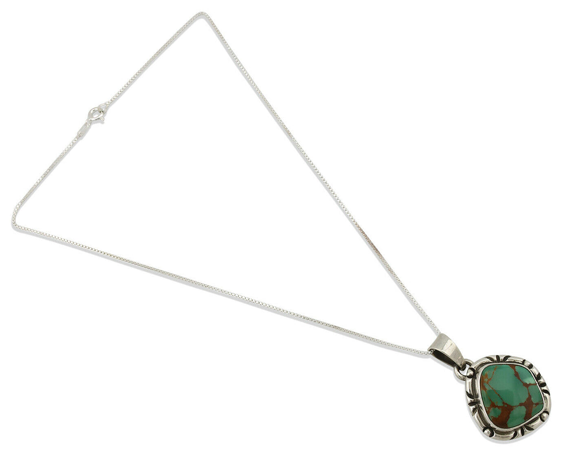 Navajo Pendant .925 Silver Kingman Turquoise Artist Signed Gecko C.80's