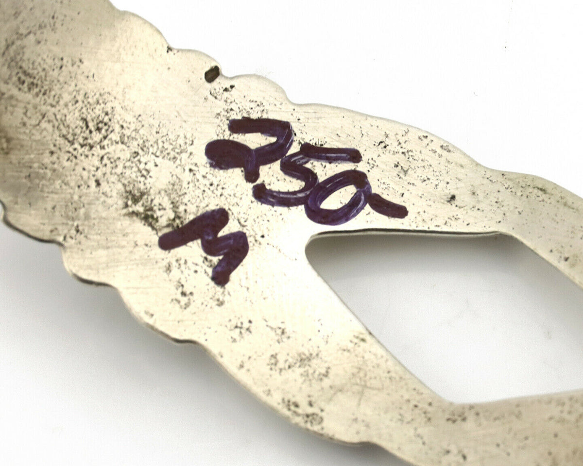 Navajo Sand Cast Bracelet .925 Silver Native American Artist Circa 1980's
