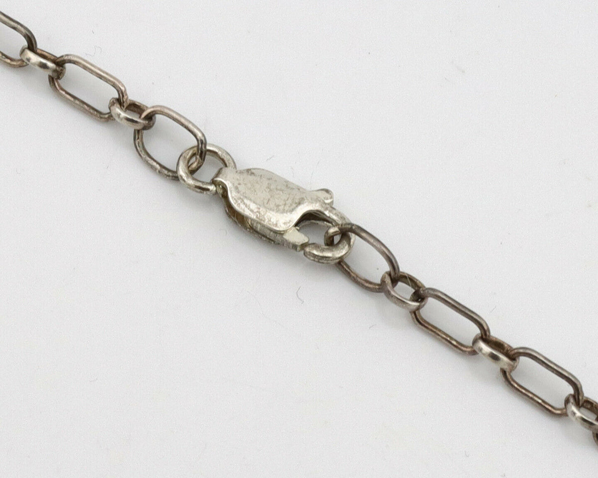 Navajo Necklace .925 Silver Sleeping Beauty Turquoise Signed A Payton C.80's