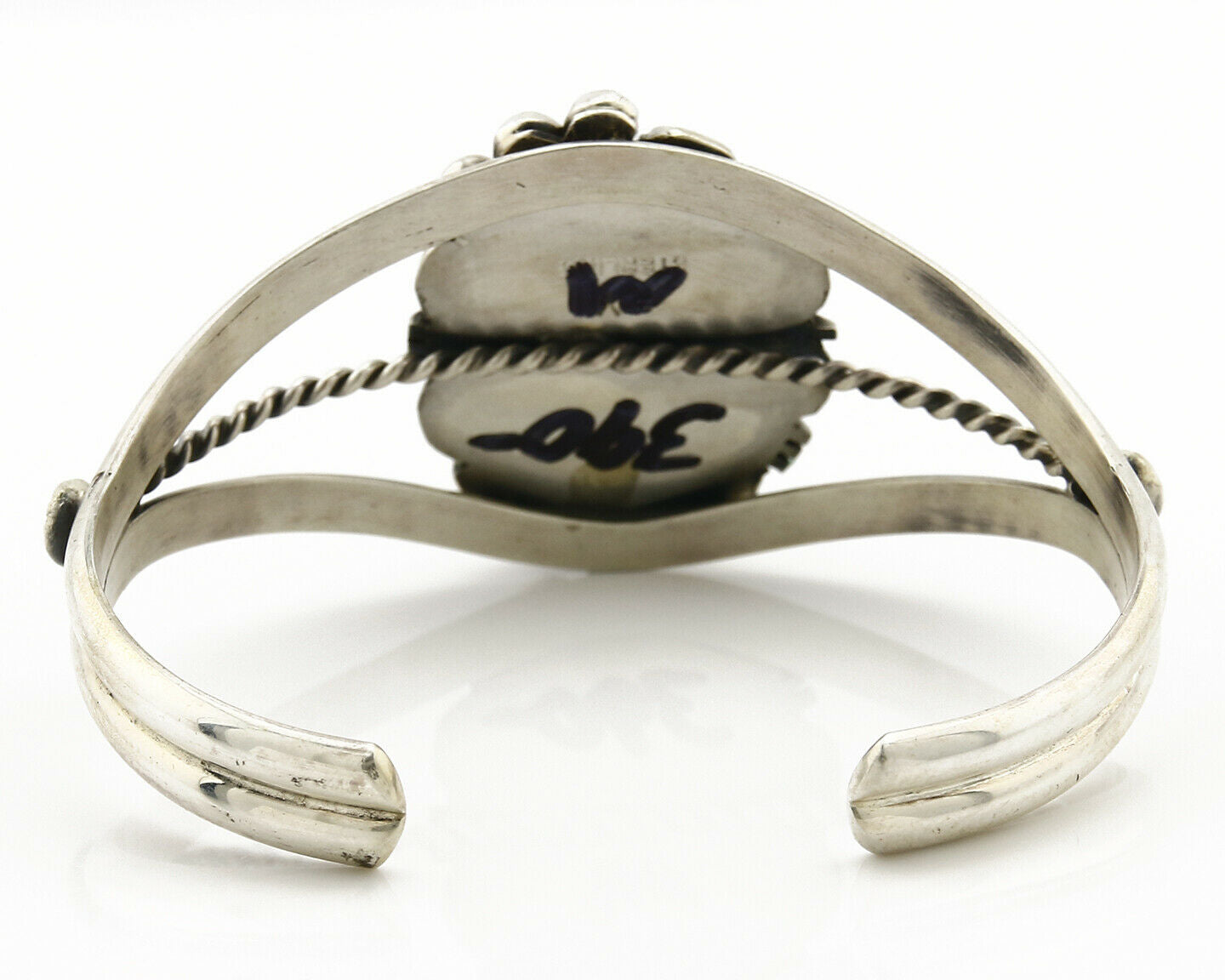 Navajo Bracelet .925 Silver Lapis Lazuli Cuff Signed RY C.90's Handmade