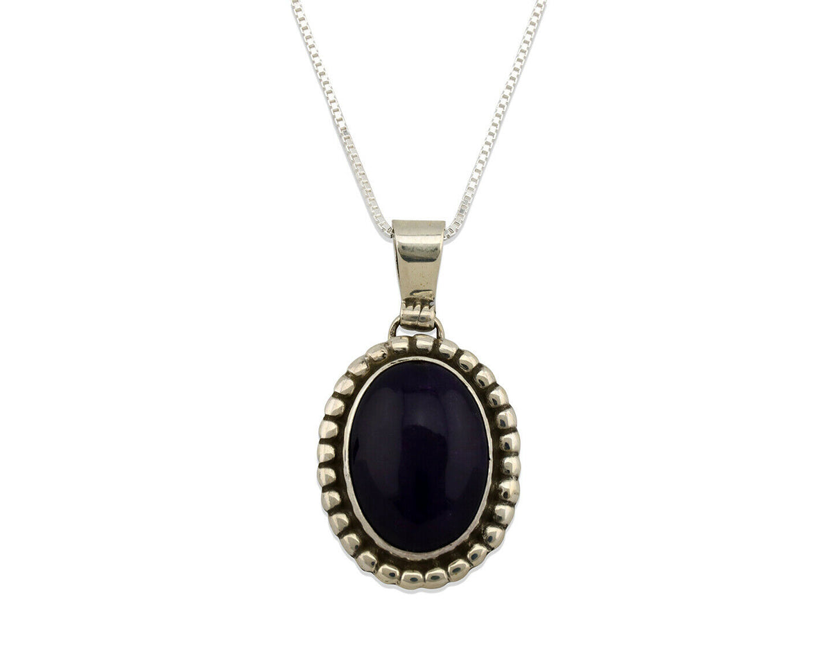 Navajo Necklace .925 Silver Natural Sugilite Apache Manufacturing C.80's