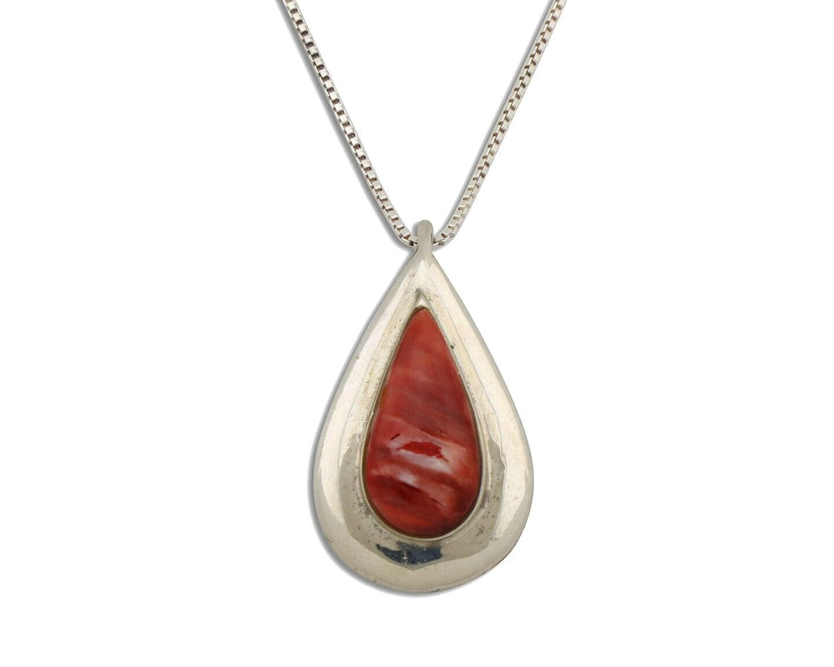Navajo Necklace 925 Silver Natural Oyster Artist Signed ChaRay Circa 1988