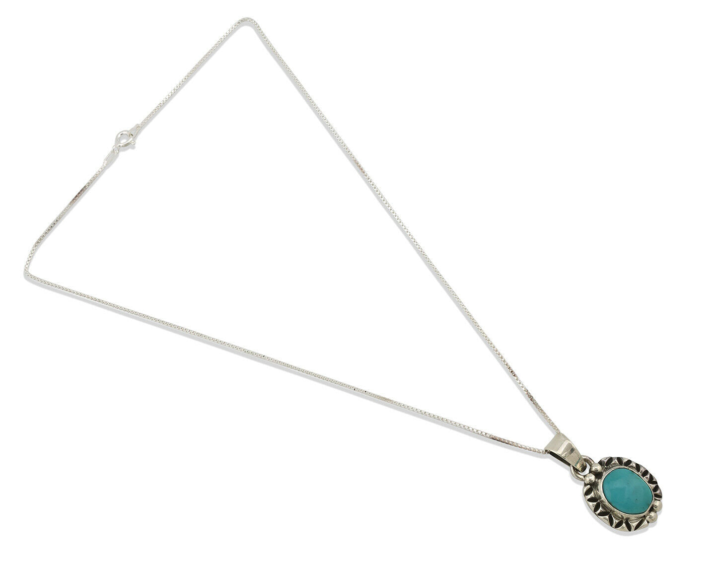 Navajo Pendant .925 Silver Kingman Turquoise Artist Signed Gecko C.80's