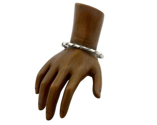Navajo Bracelet .925 SOLID Silver Handmade Artist Tahe Circa Late 1980's