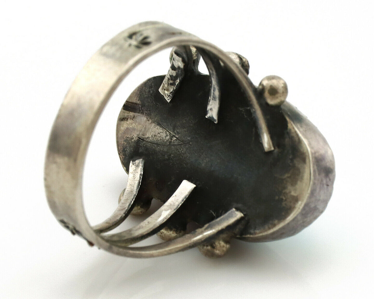 Navajo Ring .925 Silver Blue Turquoise Native American Artist C.1980's
