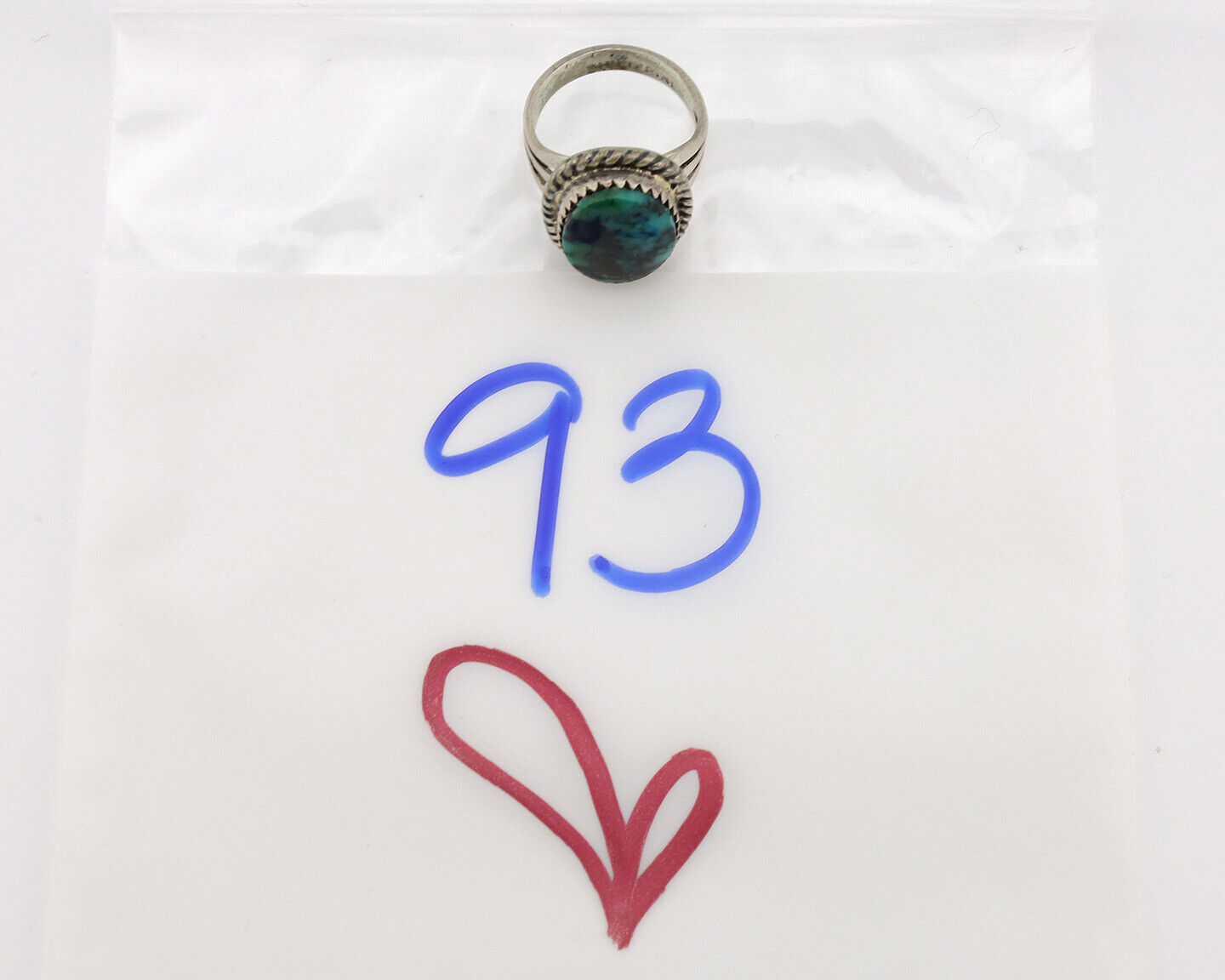 Navajo Ring .925 Silver Natural Turquoise Native American Artist C.1980's