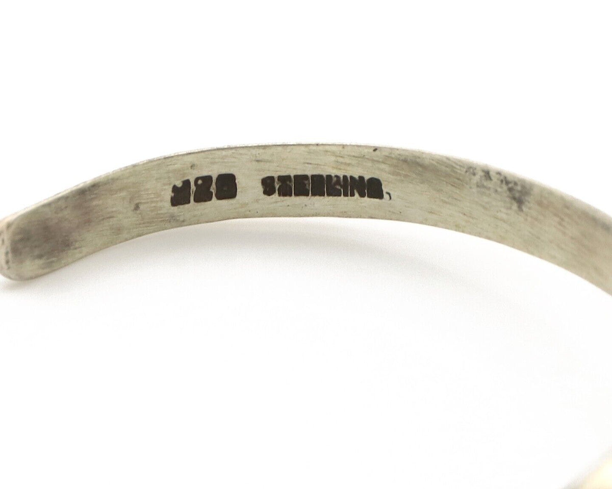 Women's Navajo Bracelet 925 Silver Natural Pink Mussel Native American C.80's