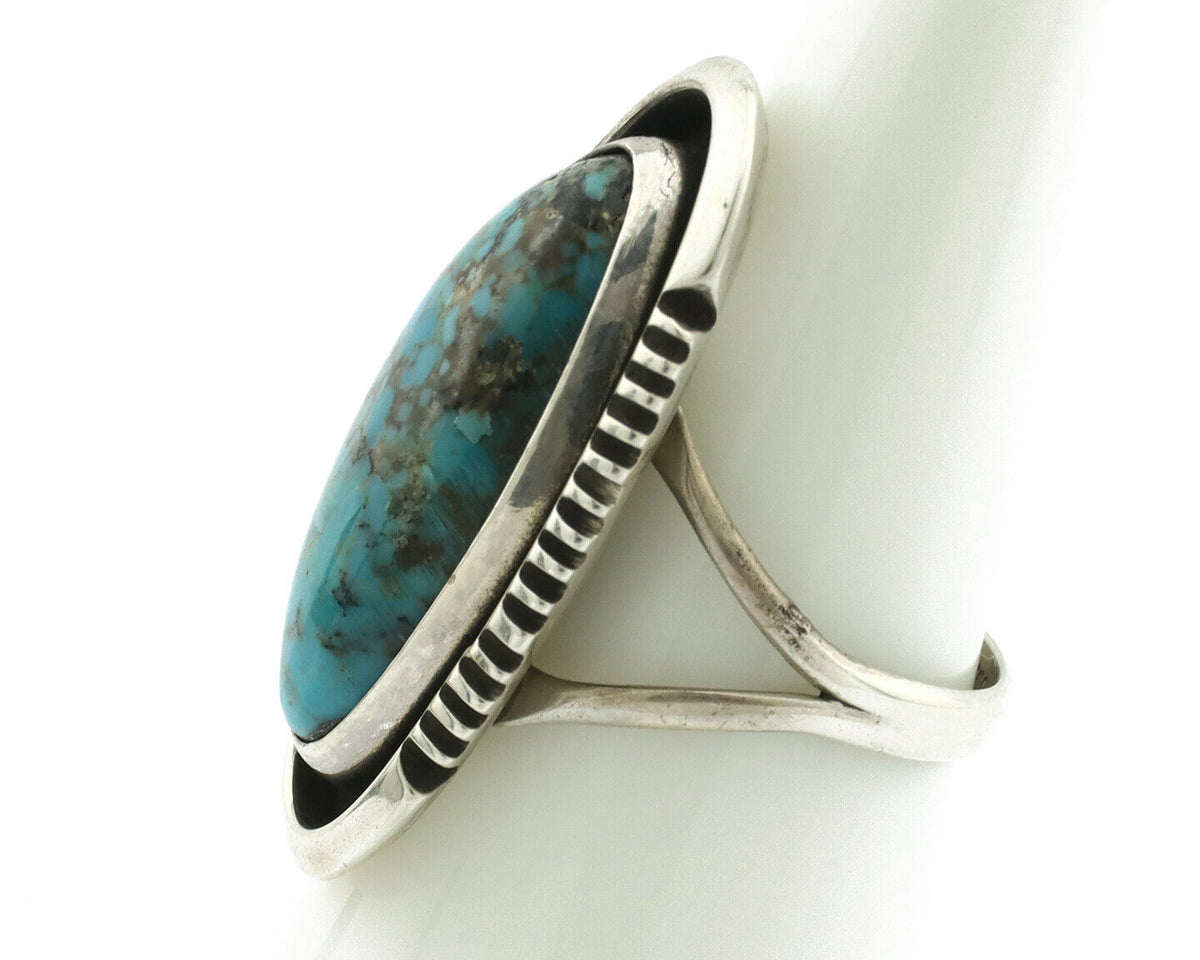 Navajo Ring .925 Silver Blue Turquoise Native American Artist Handmade C.80's
