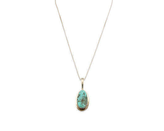 Navajo Necklace .925 Silver Spiderweb Turquoise Signed Doug Zachary C.1980's
