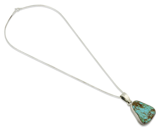 Navajo Pendant .925 Silver Kingman Turquoise Artist Signed Gecko C.80's
