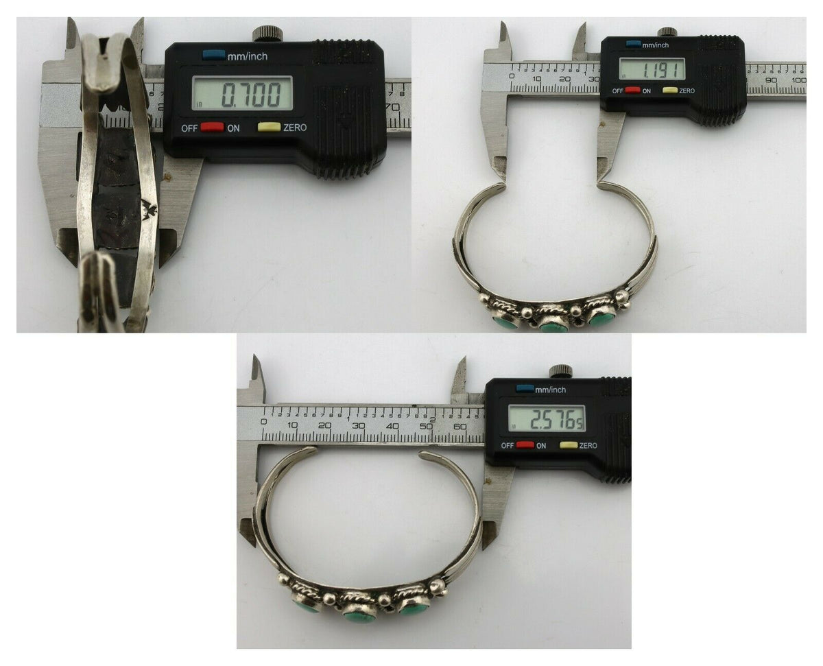 Navajo Bracelet .925 Silver Arizona Turquoise Artist Signed C Montoya Circa 80's