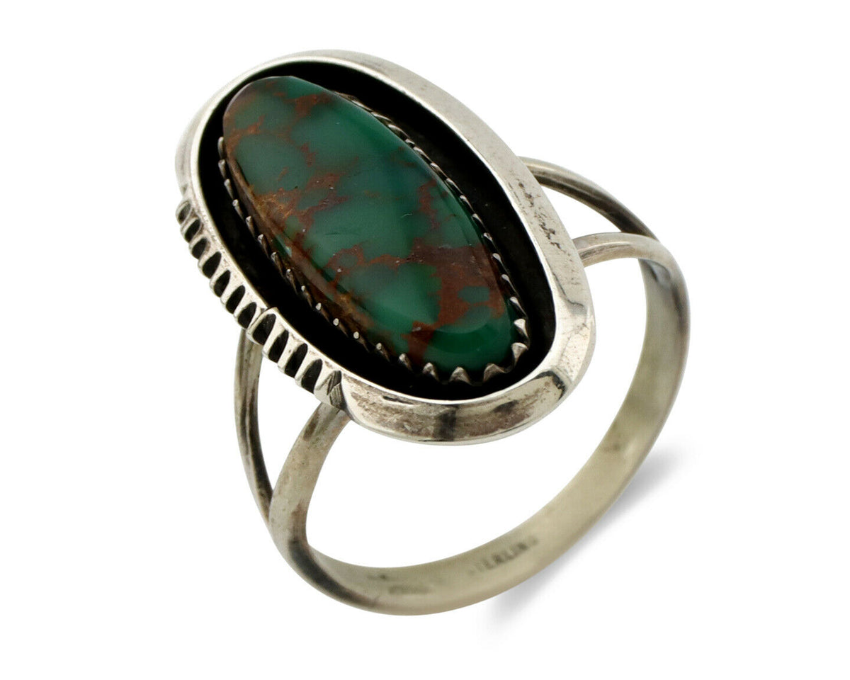 Navajo Ring .925 Silver Turquoise Mountain Native American C.80's