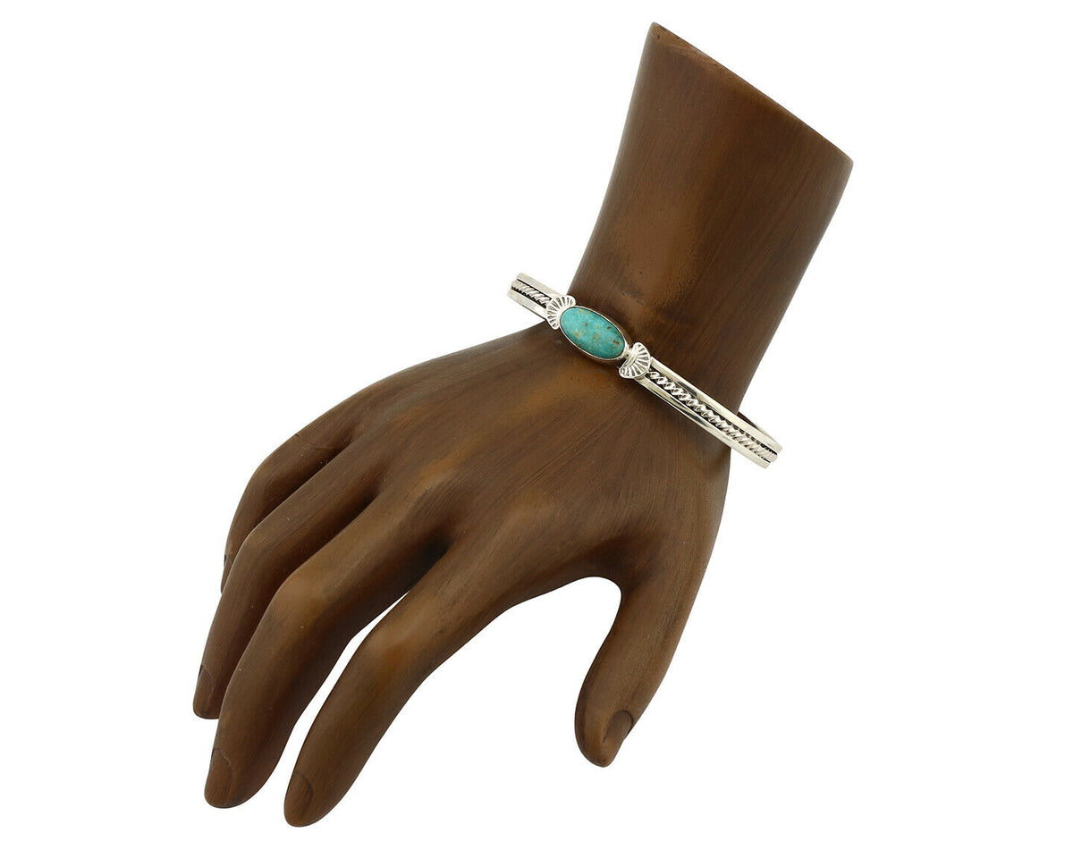 Women's Navajo .925 Silver Nevada Turquoise Artist Inca MFG Circa 1990's
