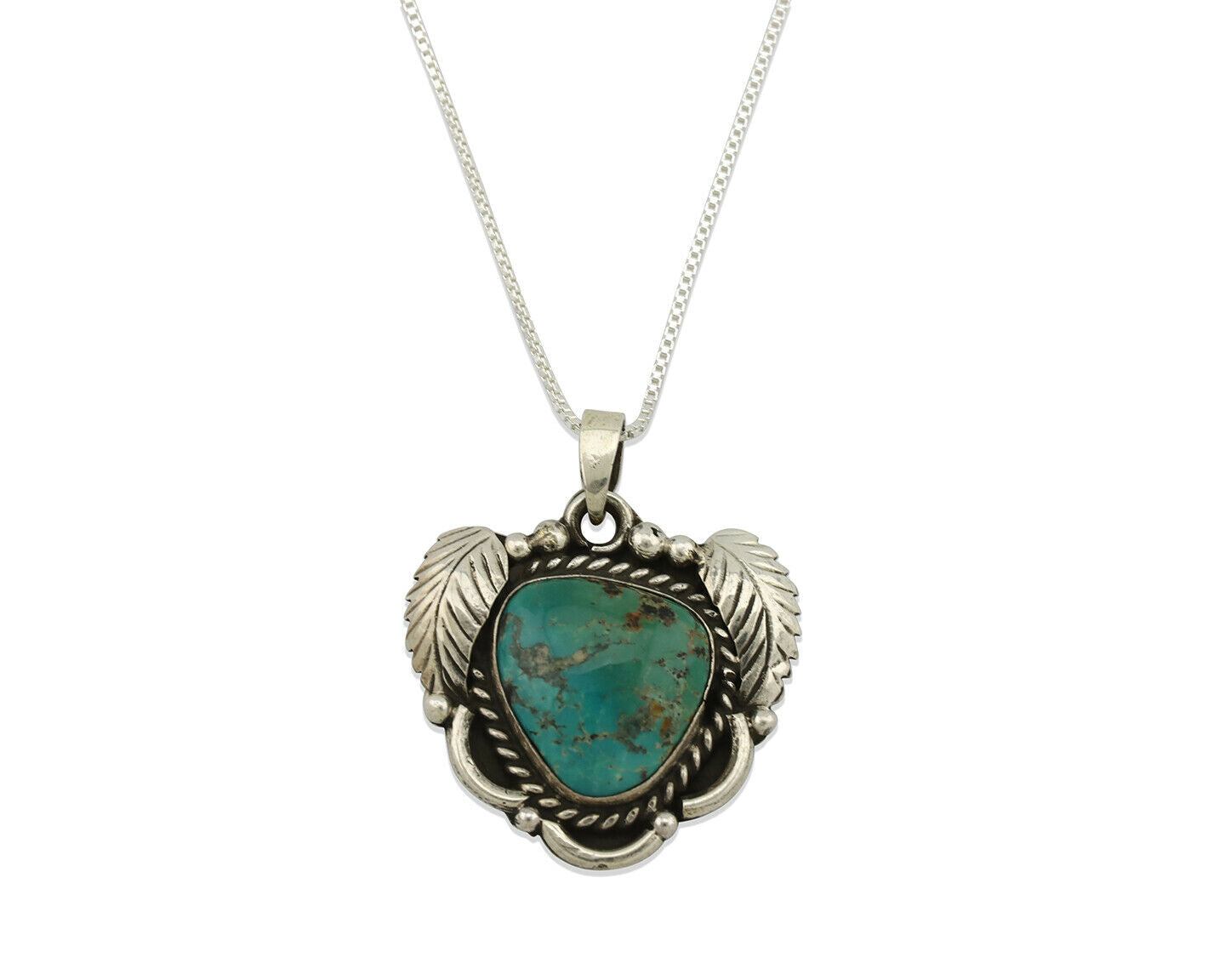 Navajo Necklace .925 Silver Royston Turquoise Signed Claw C.80's