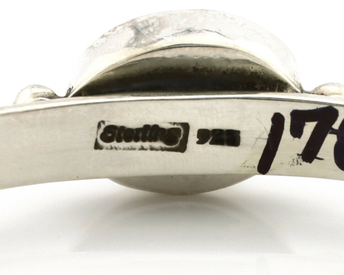 Navajo Bracelet .925 Silver Morenci Turquoise Native American Artist C.80's
