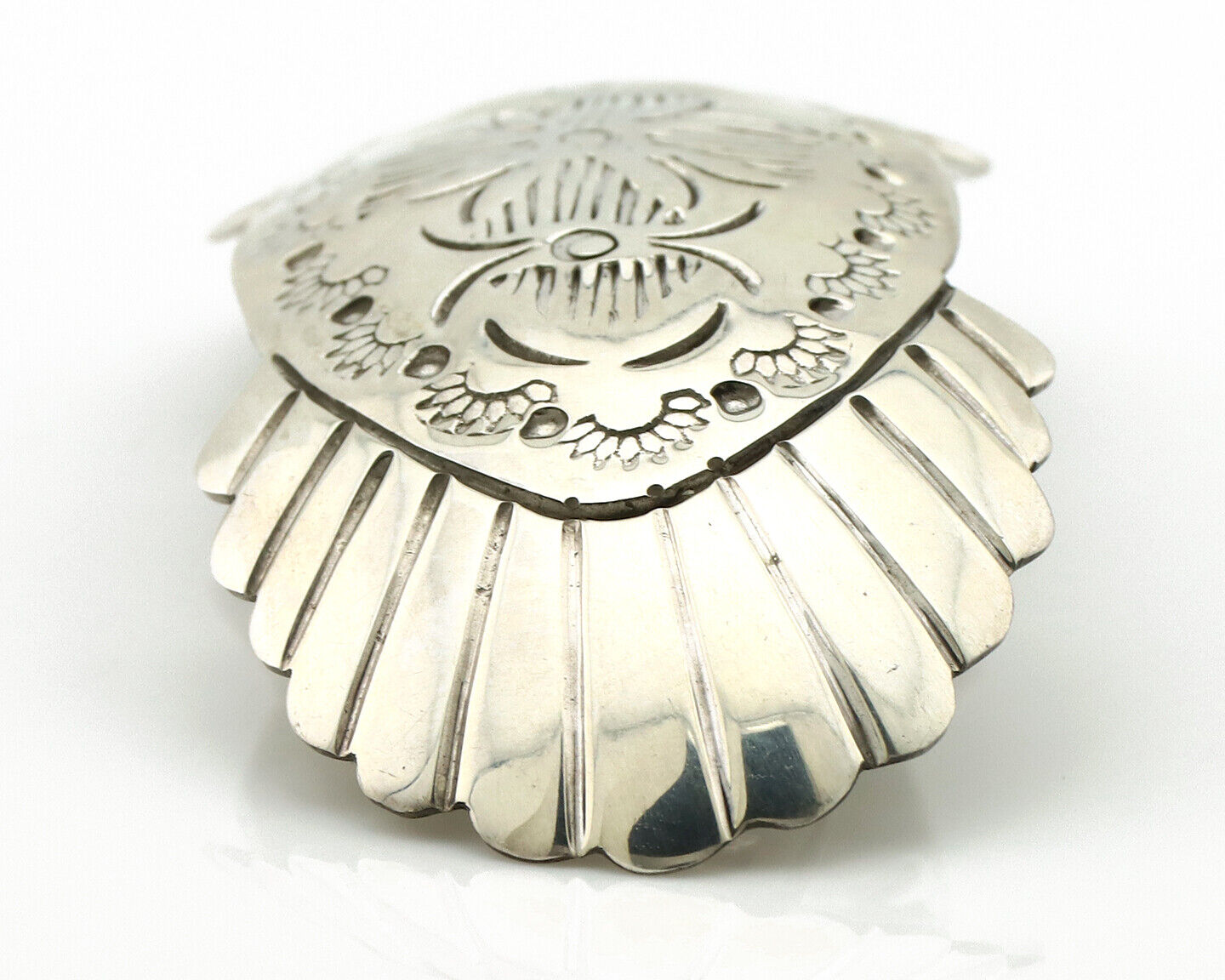 Navajo Hair Clip Barrette .925 Silver Hand Stamped Artist Signed C Montoya C80s