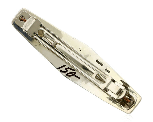 Navajo Hair Clip .925 Silver Sleeping Beauty Turquoise Barrette C.80's