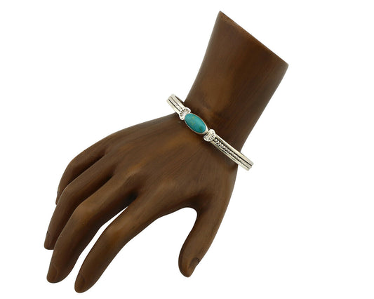 Women's Navajo .925 Silver Blue Turquoise Artist Inca MFG Circa 1990's