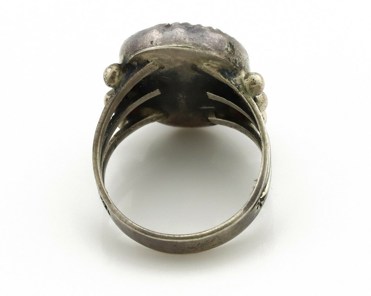 Navajo Ring .925 Silver Blue Turquoise Native American Artist C.1980's