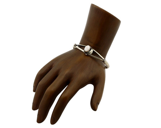 Women's Navajo Bracelet 925 Silver Natural Pink Mussel Native American C.80's