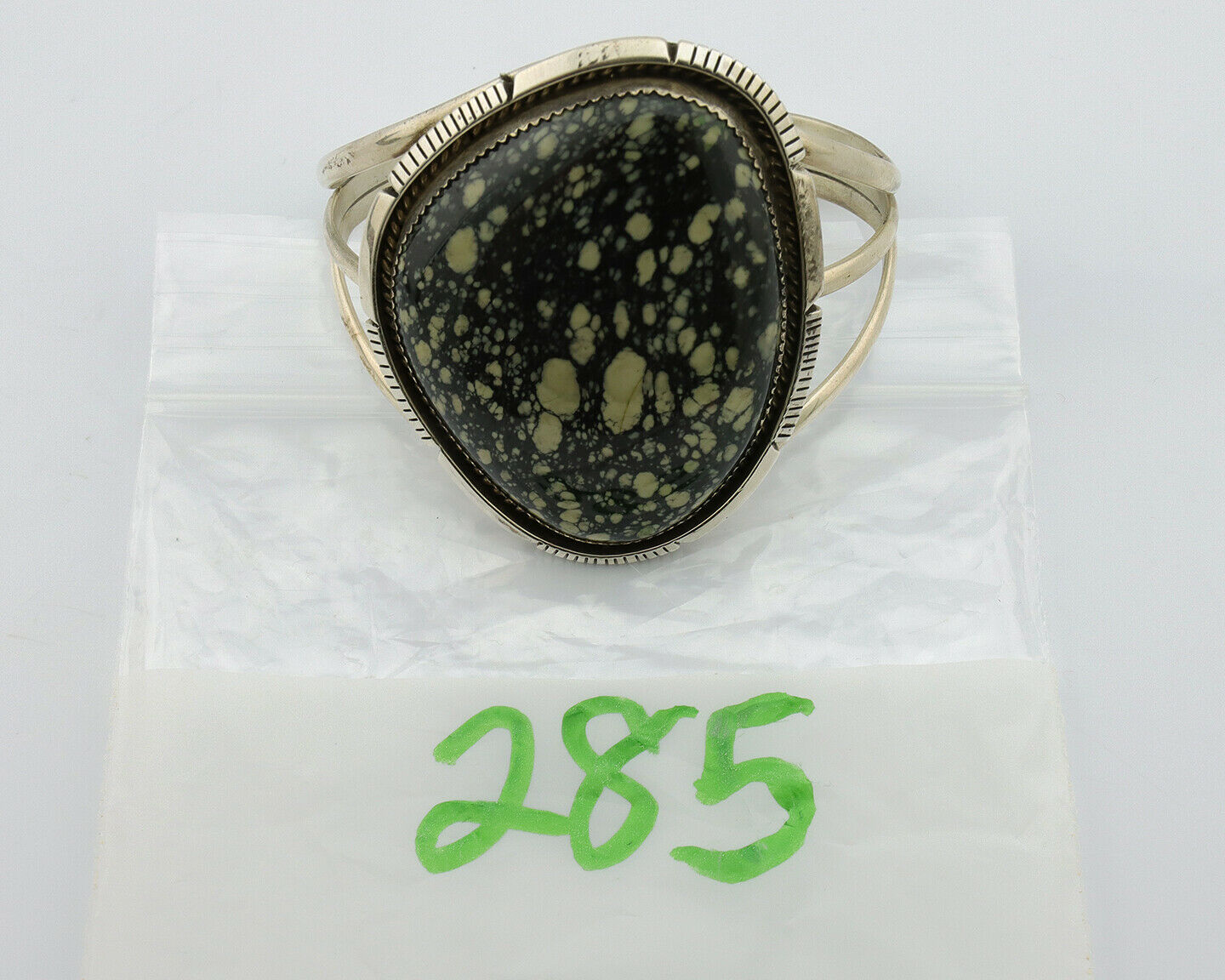 Navajo Bracelet .925 Silver Bisbee Variscite Turquoise Bracelet Benjamin Piaso