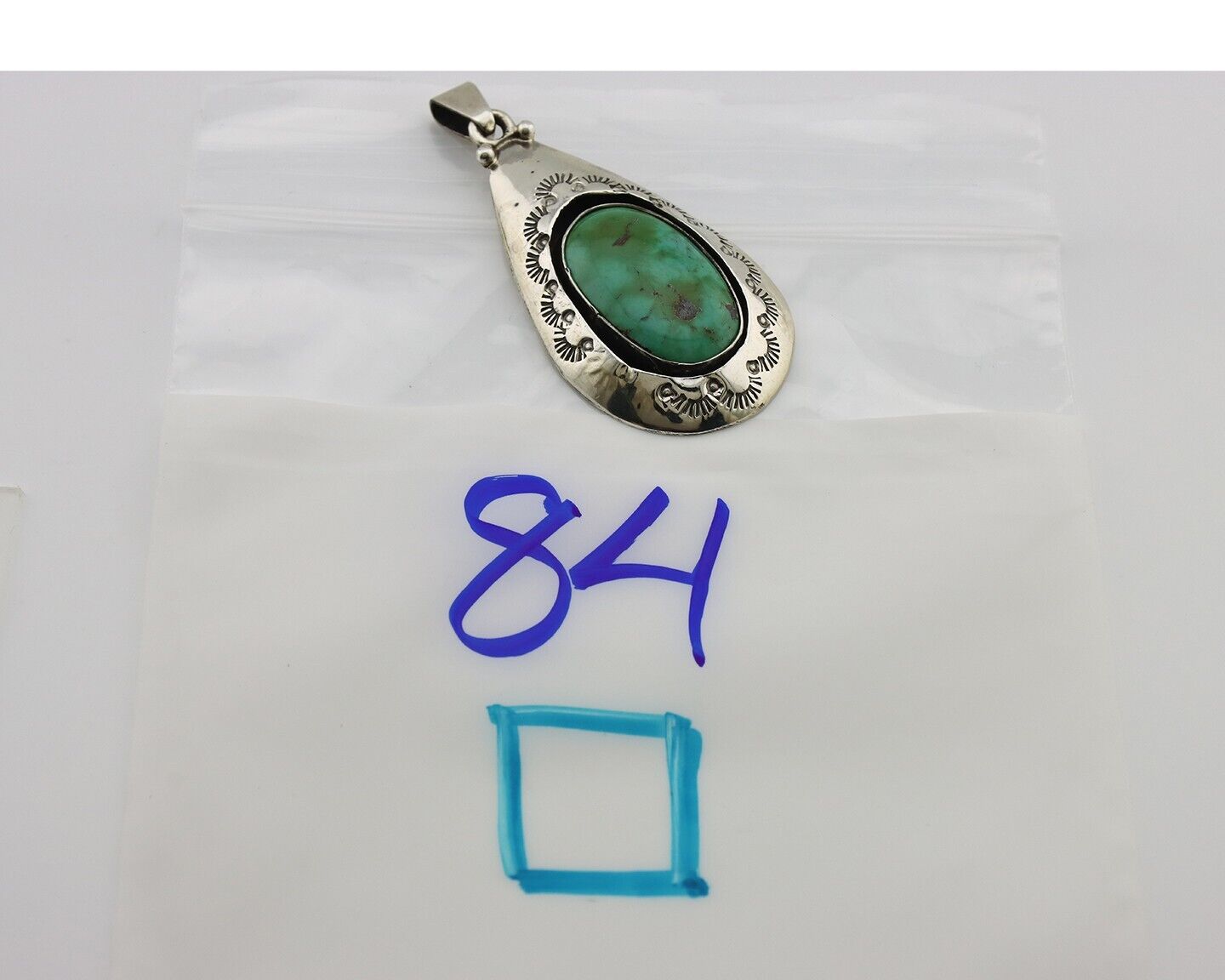 Navajo Pendant 925 Silver Royston Turquoise Artist Signed C Montoya C.80's