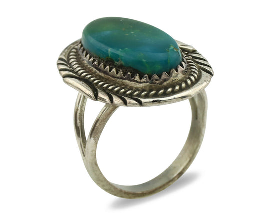 Navajo Ring .925 Silver Turquoise Native American Artist C.1980's