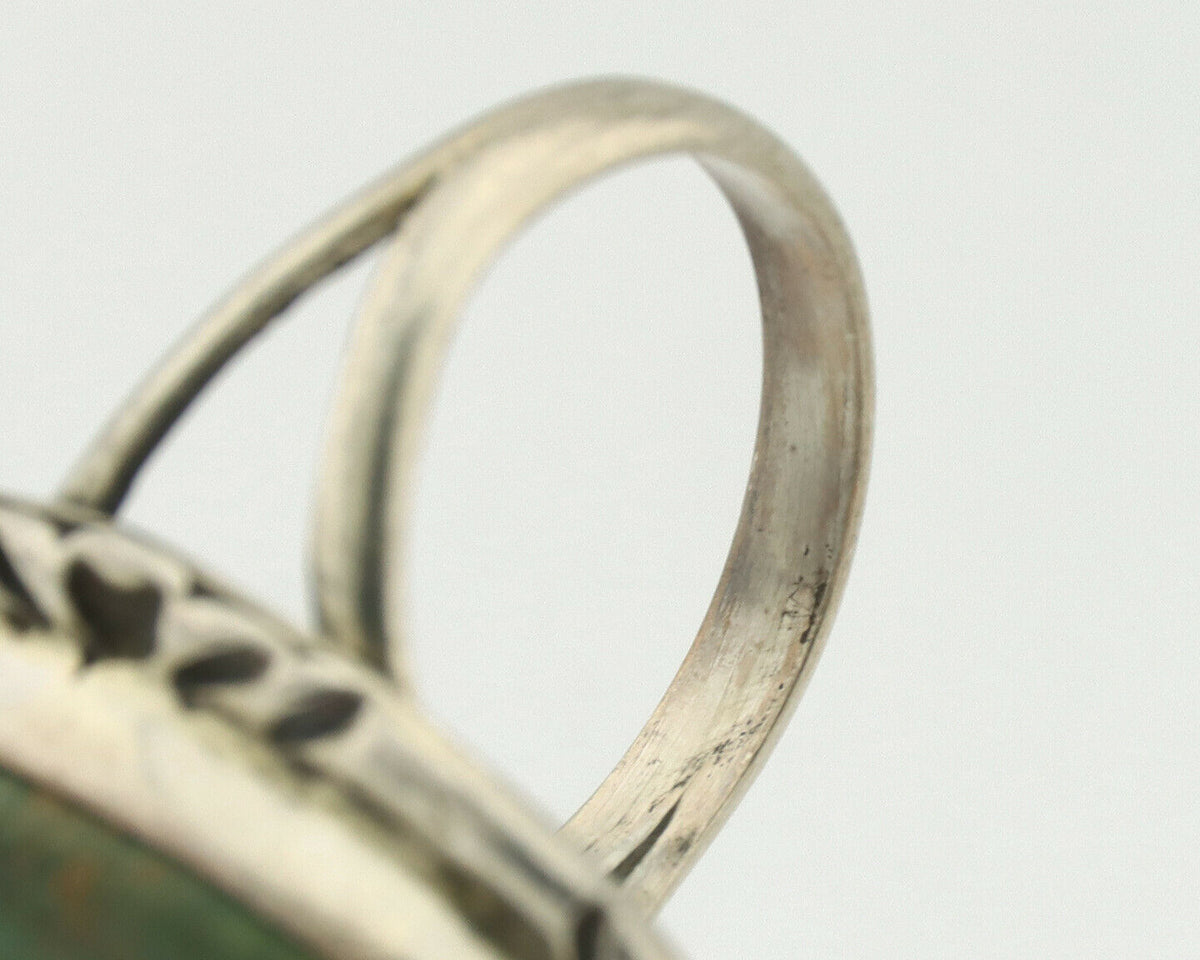 Navajo Ring .925 Silver Natural Turquoise Artist Signed Native American C.80's