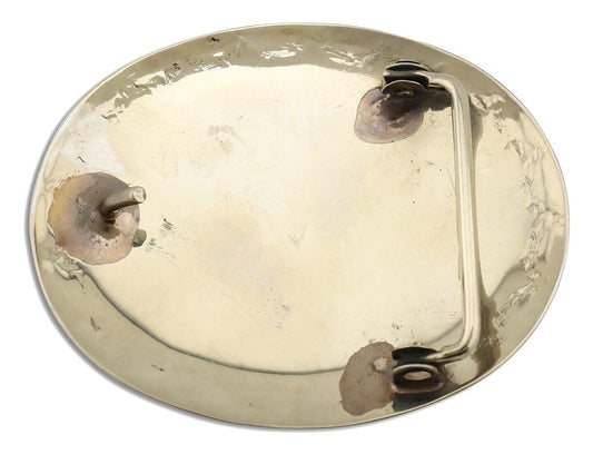 Navajo Horse Belt Buckle Nickle Silver Gemstone Handmade Native American C.80's