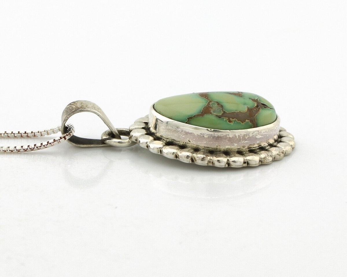 Navajo Necklace 925 Silver Damele Turquoise Native American Artist Signed C.80's
