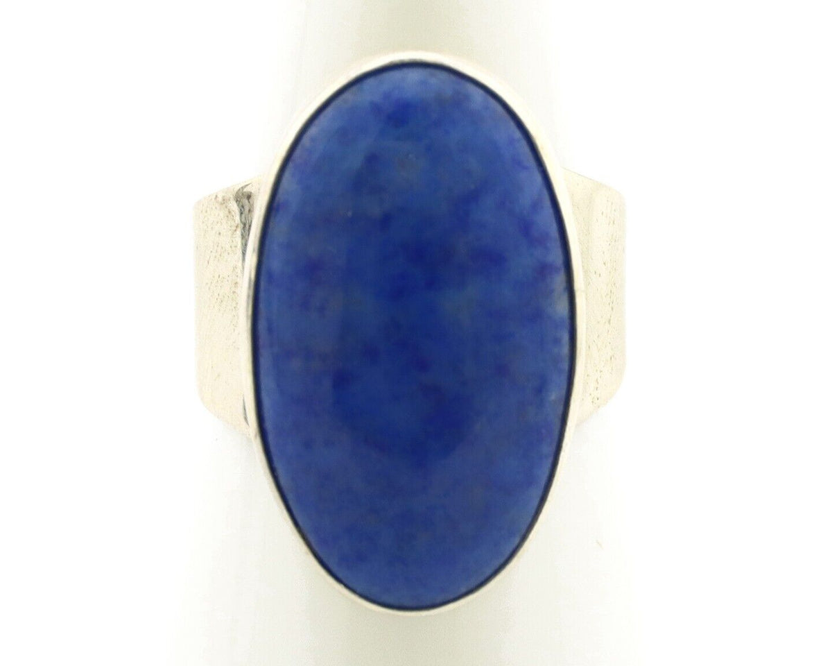 Navajo Ring 925 Silver Natural Lapis Artist Signed Wilbur Musket Jr C.80's