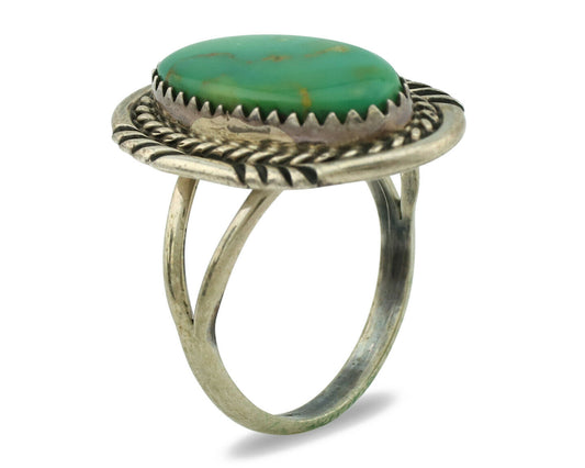 Navajo Ring .925 Silver Royston Turquoise Native American Artist C.1980's