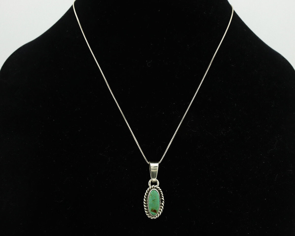 Navajo Necklace .925 Silver Arizona Turquoise Artist Gecko C.1980's