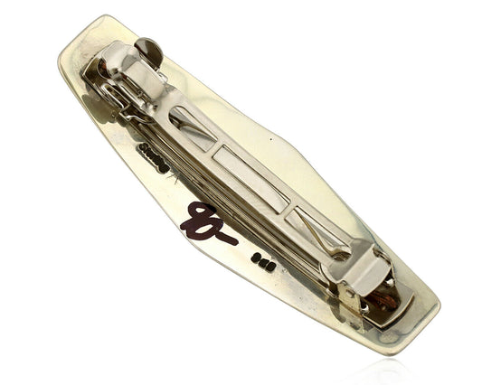 Navajo Hair Clip .925 Silver Blue Turquoise Native American Handmade Barrette