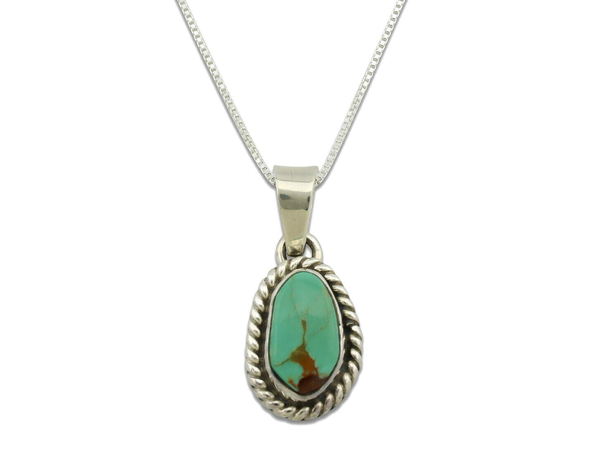 Navajo Necklace .925 Silver Kingman Turquoise Signed Gecko C.1980's