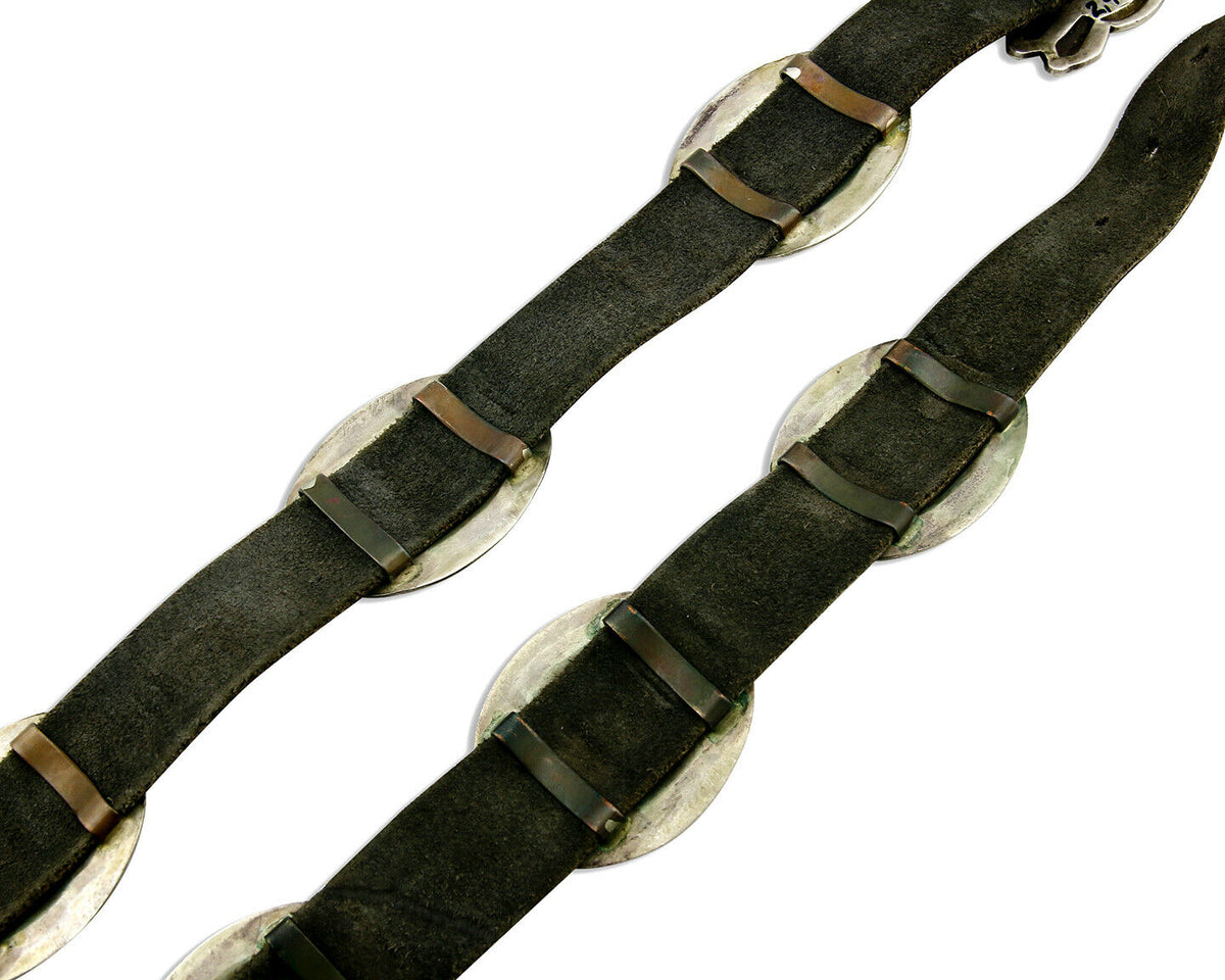 Concho Belt .925 Silver Handmade Signed Artist Calvin Martinez C.80's