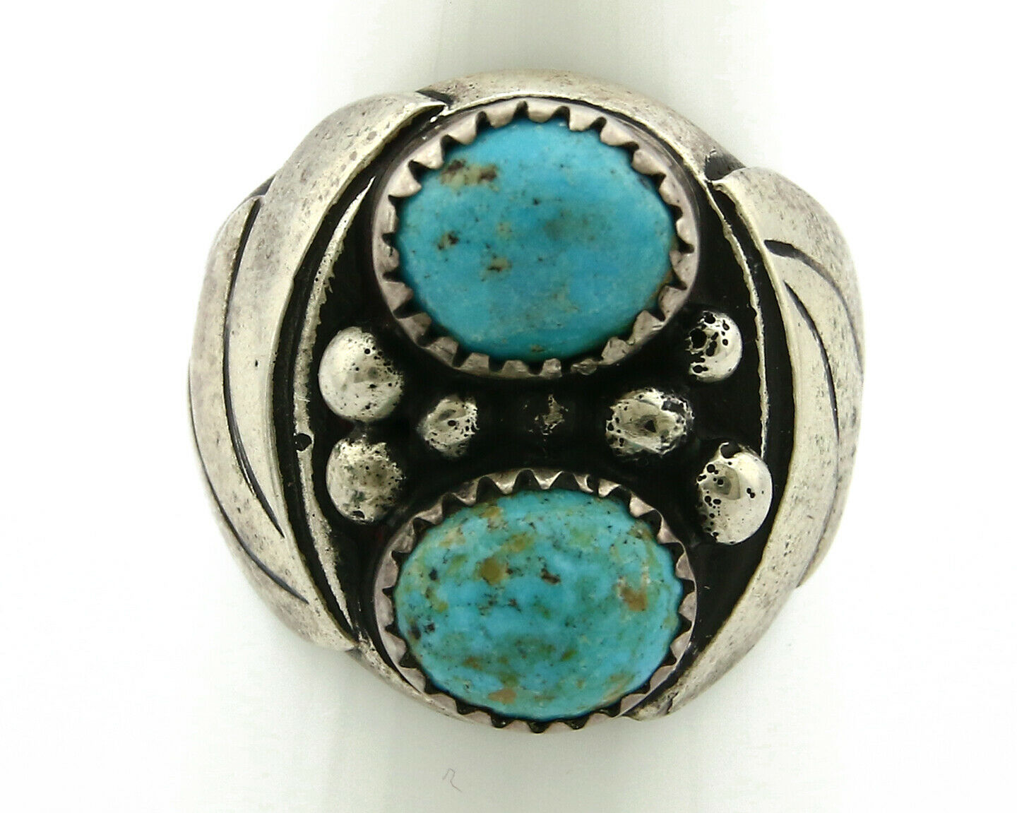 Navajo Ring .925 Silver Turquoise Mountain Artist Native American C.80's
