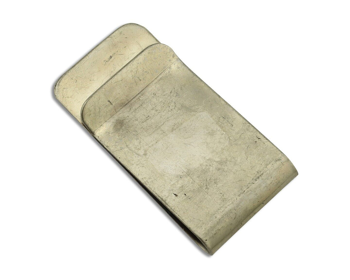 Navajo Money Clip 925 Silver & 999 Nickel Natural Turquoise & Coral Artist C80